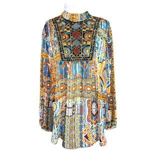 Melissa Paige Teal and Brown Embellished Design Women Size Petite Small